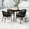 vidaXL Ensemble à manger de jardin 5 pcs Noir