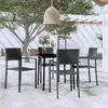 vidaXL Ensemble à manger de jardin 5 pcs Noir