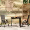 vidaXL Ensemble à manger de jardin 3 pcs Noir