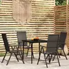 vidaXL Ensemble à manger de jardin 5 pcs Noir