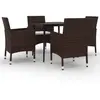 vidaXL Mobilier à dîner de jardin coussins 5 pcs Résine tressée Verre
