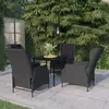 vidaXL Ensemble à manger de jardin 5 pcs - Gris foncé