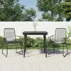 vidaXL Ensemble à manger de jardin 3 pcs noir rotin PVC