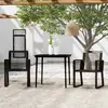 vidaXL Ensemble à manger de jardin 3 pcs Noir