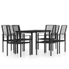 vidaXL Ensemble à manger de jardin 7 pcs Noir