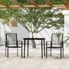 vidaXL Ensemble à manger de jardin 3 pcs Noir