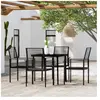 vidaXL Ensemble à manger de jardin 5 pcs Noir