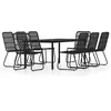 vidaXL Ensemble à manger de jardin 9 pcs Noir