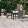 vidaXL Ensemble de salle à manger de jardin 5 pcs Gris et noir