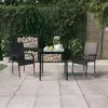 vidaXL Ensemble à manger de jardin 3 pcs Noir