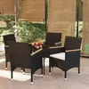 vidaXL Ensemble à manger de jardin avec coussins 5 pcs Noir