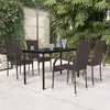 vidaXL Ensemble de salle à manger d'extérieur 5 pcs Marron et noir