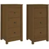 vidaXL Buffets 2 pcs Marron miel 40x35x80 cm Bois massif de pin