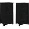 vidaXL Buffets 2 pcs Noir 40x35x80 cm Bois massif de pin