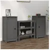 vidaXL Buffets 2 pcs Gris 40x35x80 cm Bois massif de pin