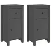 vidaXL Buffets 2 pcs Gris 40x35x80 cm Bois massif de pin