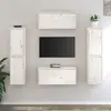vidaXL Meubles TV 6 pcs Blanc Bois massif de pin