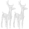 vidaXL Rennes de Noël 2 pcs 80 LED Bleu Acrylique