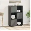 vidaXL Buffet Gris 74x35x117 cm Bois massif de pin