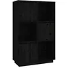 vidaXL Buffet Noir 74x35x117 cm Bois massif de pin