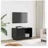 vidaXL Meuble TV Noir 74x35x44 cm Bois de pin massif