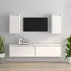 vidaXL Meubles TV 4 pcs Blanc Bois massif de pin