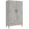 vidaXL Buffet Gris béton 70x31x115 cm Bois d'ingénierie