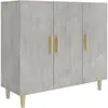 vidaXL Buffet gris béton 90x34x80 cm bois d'ingénierie