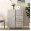 vidaXL Buffet Gris béton 69,5x34x90 cm Bois d'ingénierie