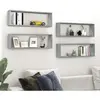 vidaXL Étagères murales cubiques 4 pcs Sonoma gris 80x15x26,5 cm