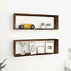vidaXL Étagères murales cubiques 2 pcs Chêne fumé 80x15x26,5 cm