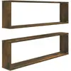 vidaXL Étagères murales cubiques 2 pcs Chêne fumé 100x15x30 cm