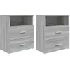 vidaXL Tables de chevet 2 pcs Sonoma gris 50x32x60 cm