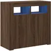 vidaXL Buffet avec lumières LED chêne marron 80x35x75 cm