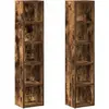 vidaXL Armoires à CD 2 pcs Chêne fumé 21x16x93,5 cm Bois d'ingénierie
