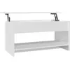 vidaXL Table basse Blanc brillant 102x50x52,5 cm Bois d'ingénierie