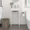 VIDAXL Cadre de lavabo de salle de bain vasque à encastrer Blanc Fer
