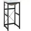 vidaXL Cadre de lavabo de salle de bain vasque à encastrer Noir Fer