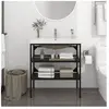 Vidaxl cadre de lavabo de salle de bain vasque à encastrer noir fer