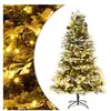 vidaXL Sapin de Noël pré-éclairé et pommes de pin vert 195cm PVC et PE