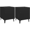 vidaXL Tables de chevet 2 pcs Noir Bois d'ingénierie