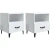 vidaXL Tables de chevet 2 pcs Blanc brillant Bois d'ingénierie