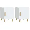 vidaXL Tables de chevet 2 pcs Blanc Bois d'ingénierie