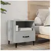 vidaXL Table de chevet Gris béton Bois d'ingénierie