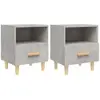 vidaXL Tables de chevet 2 pcs Gris béton 40x35x47 cm