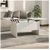 vidaXL Table basse Blanc 80x50x42,5 cm Bois d'ingénierie
