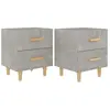 vidaXL Tables de chevet 2 pcs Gris béton 40x35x47,5 cm