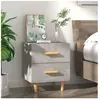 vidaXL Table de chevet Gris béton 40x35x47,5 cm