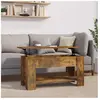 vidaXL Table basse Chêne fumé 101x49x52 cm Bois d'ingénierie