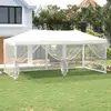 vidaXL Tente de réception pliable avec parois Blanc 3x6 m